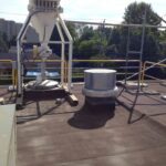 Gargoyle rooftop guardrail agile series around rooftop units [fall protection]