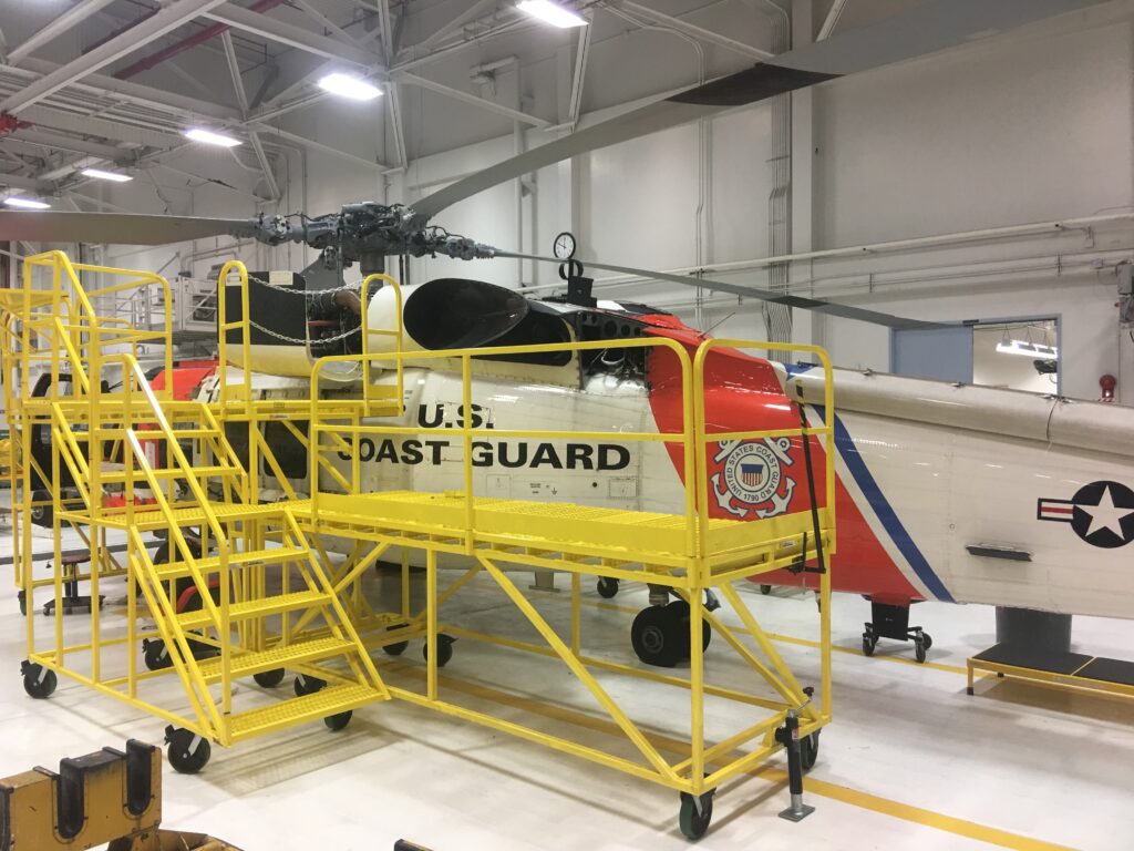 US Coast Guard Helicopter with Factory Supply maintenance platform