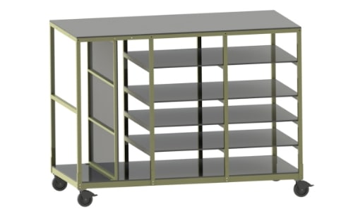 helicopter cowling and parts rack