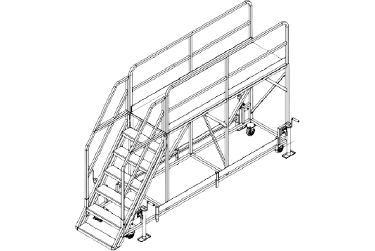 K135 Engine Access Stand isometric