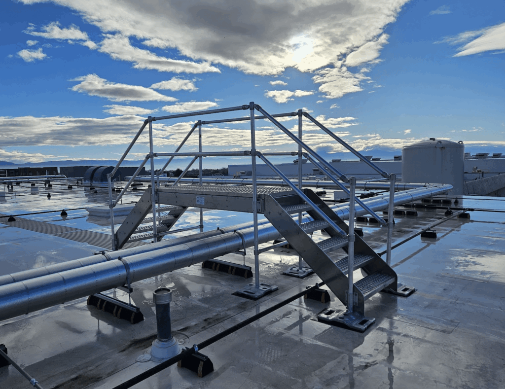 Custom Rooftop Access Solution for Complex Manufacturing Roof Layout (7)