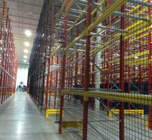 Warehouse rack netting solution install [rackguard]