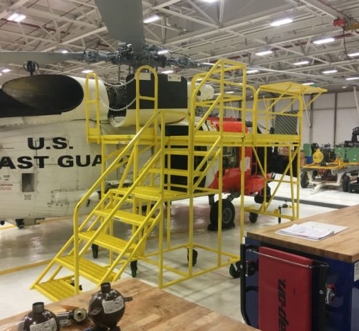 Engine and rotor access stand [helicopter]